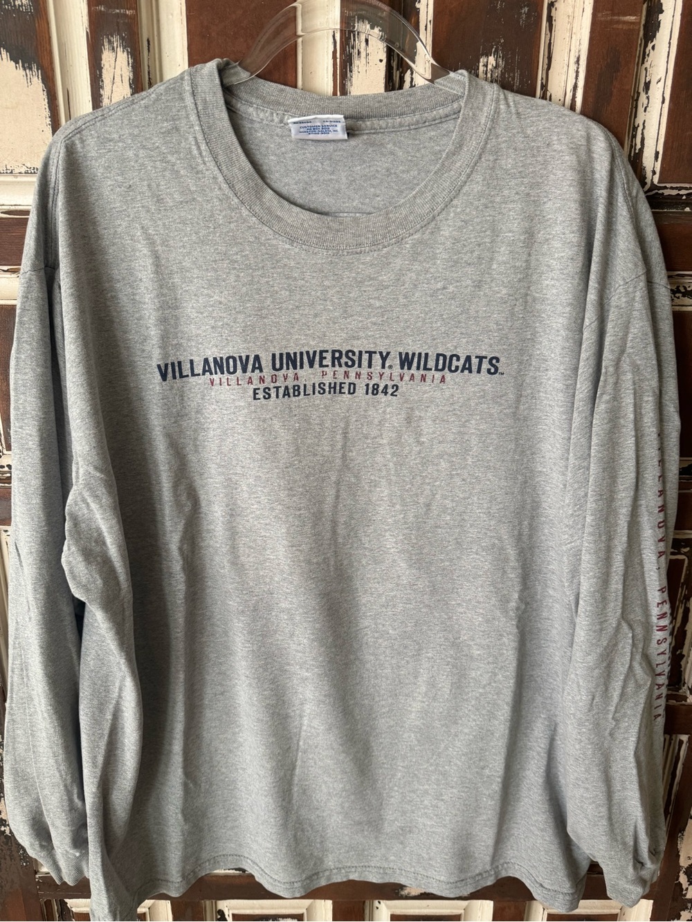 Vintage Villanova University Wildcats Gray Long Sleeve Tee- XL